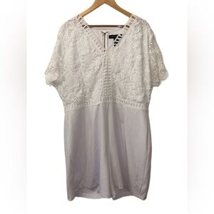 Ashley Stewart white Crochet floral Lace short Romper size‎ 22/24